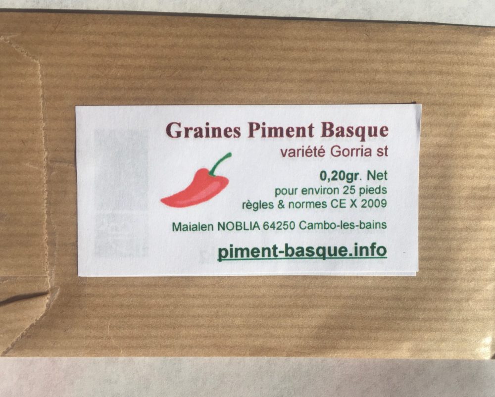 Graines de piment basque variété Gorria 2g